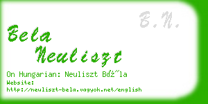 bela neuliszt business card